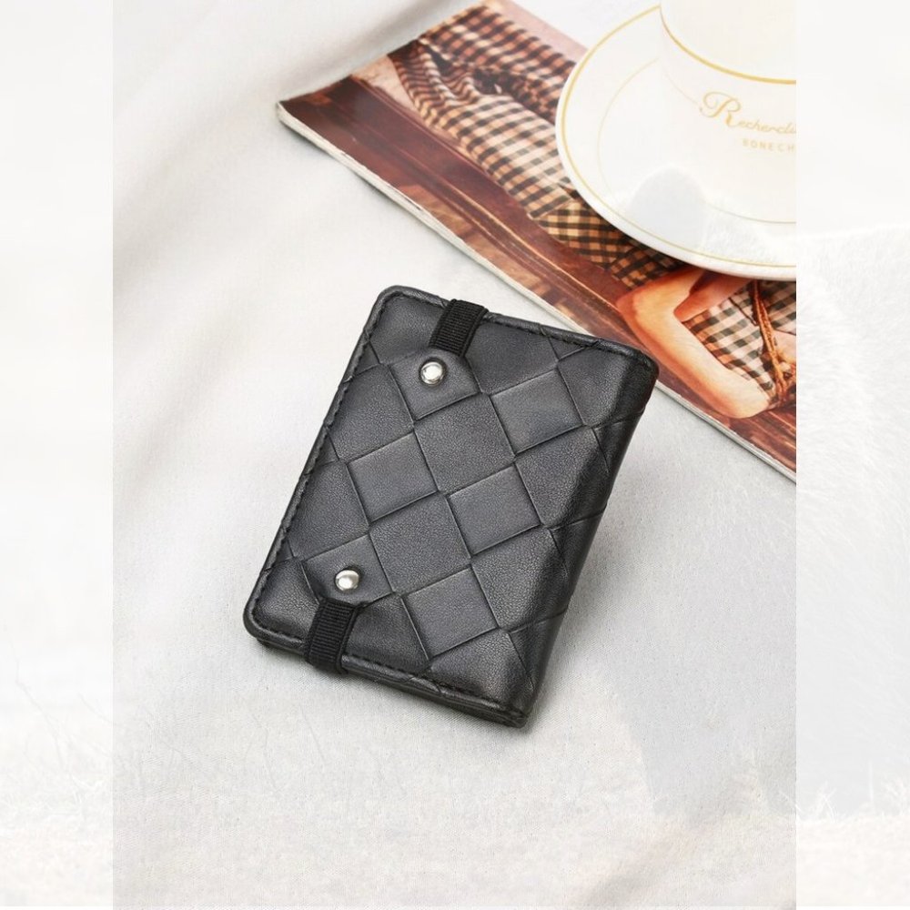 New Men Braided Textured Card Holder 163